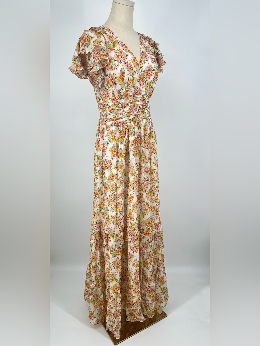 Shoshanna Lucinda floral maxi dress in Optic Lemon Gold print | 8 - Picture 6 of 14